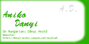 aniko danyi business card